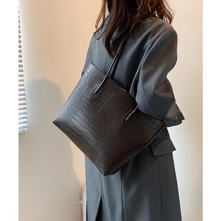 クロコ型押し トートバッグ 2点セット | SUNSHINE CLOSET | 詳細画像7 
