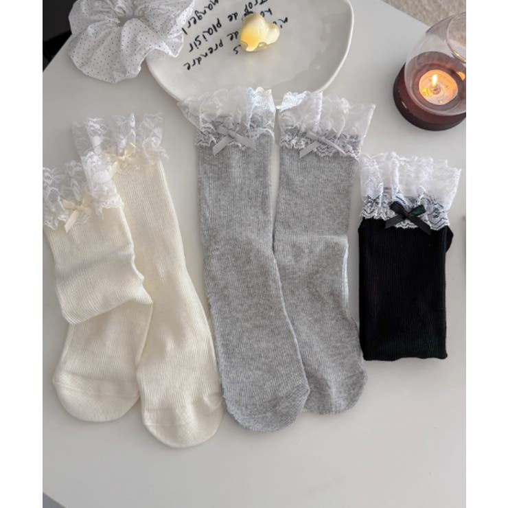 レース付き リボンソックス 可愛い 靴下 | SUNSHINE CLOSET | 詳細画像16 