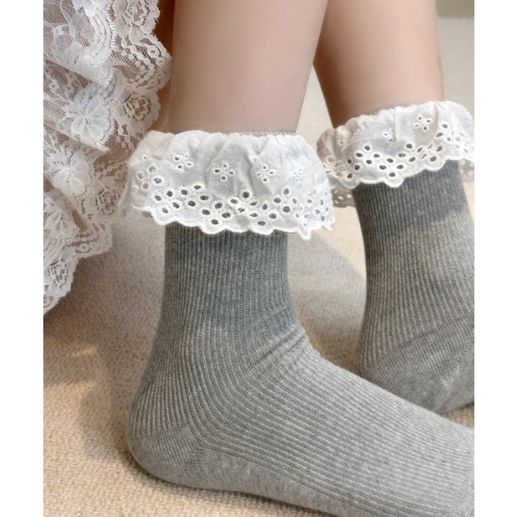 レース付き ソックス レディース 靴下[品番：AGCW0006892]｜SUNSHINE