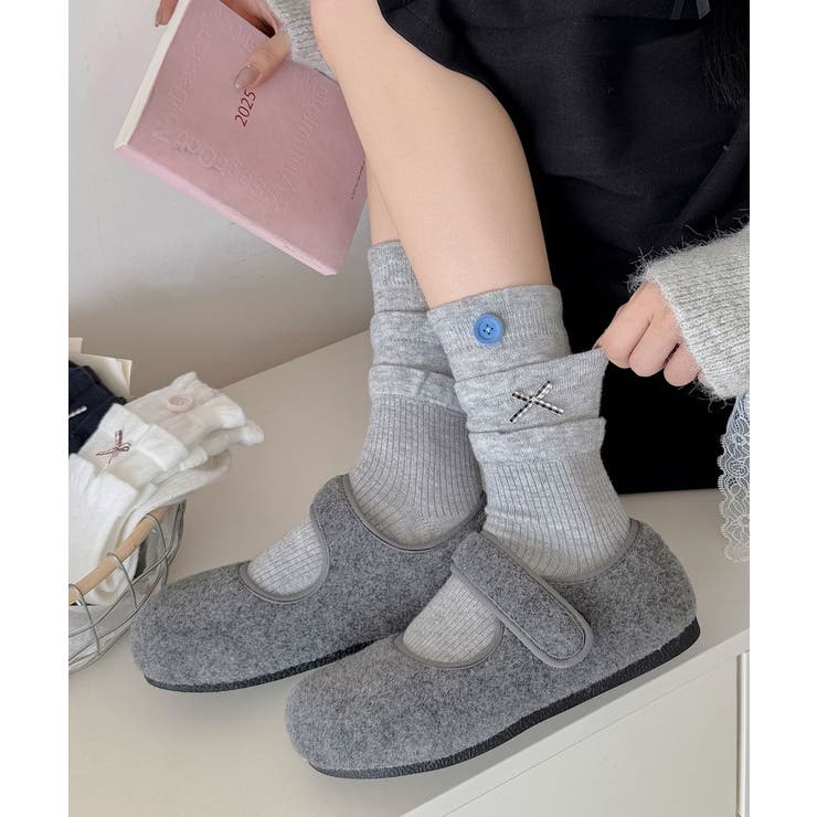 ボタン リブソックス レディース 可愛い | SUNSHINE CLOSET | 詳細画像10 