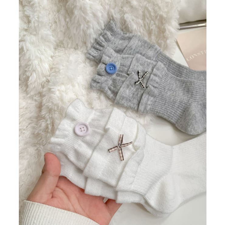 ボタン リブソックス レディース 可愛い | SUNSHINE CLOSET | 詳細画像14 