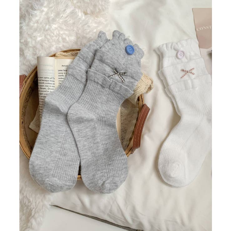 ボタン リブソックス レディース 可愛い | SUNSHINE CLOSET | 詳細画像15 