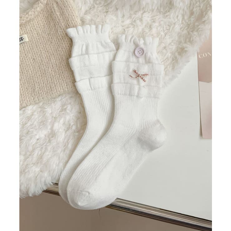 ボタン リブソックス レディース 可愛い | SUNSHINE CLOSET | 詳細画像18 