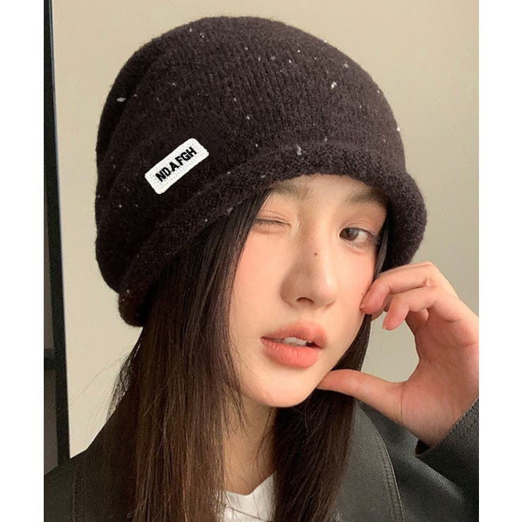ニット帽子 ロゴ ニットビーニー 小顔 | SUNSHINE CLOSET | 詳細画像1 