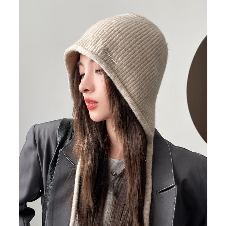 耳あて付き ニットハット 小顔ニット帽子 | SUNSHINE CLOSET | 詳細画像1 