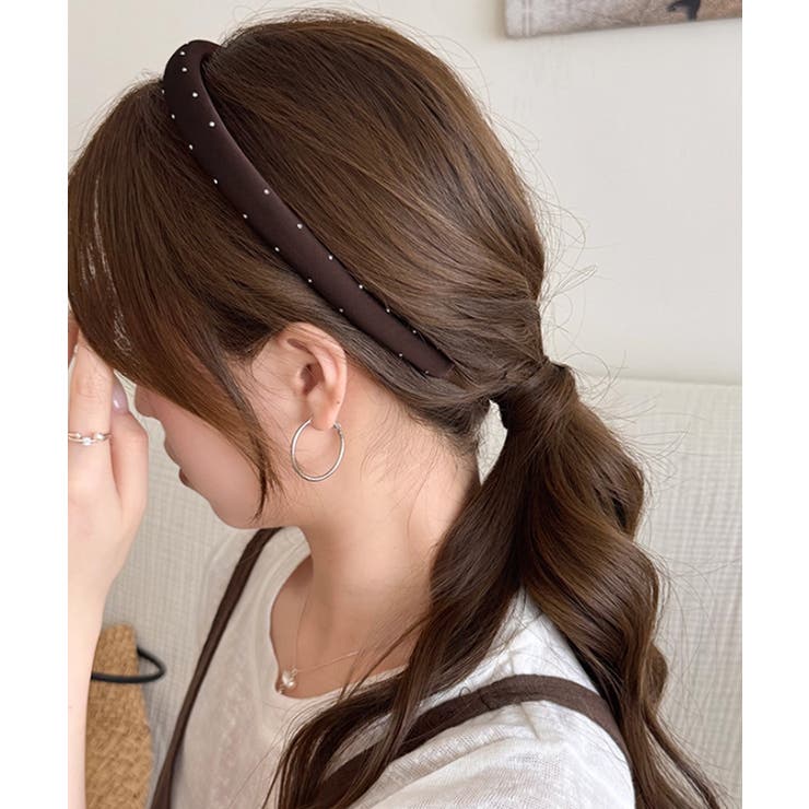 スタッズ付き サテンカチューシャ 韓国風 | SUNSHINE CLOSET | 詳細画像7 