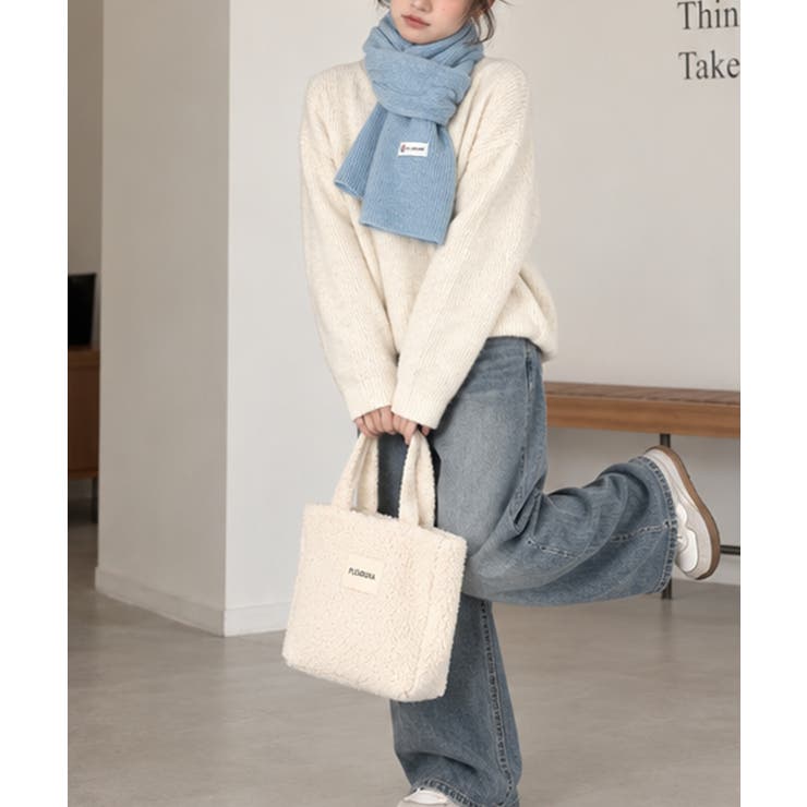 韓国風マフラーレディース チクチクしないニットストール 無地厚手 | SUNSHINE CLOSET | 詳細画像17 