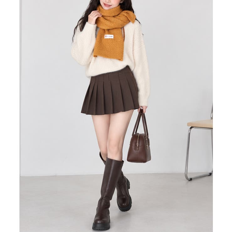 韓国風マフラーレディース チクチクしないニットストール 無地厚手 | SUNSHINE CLOSET | 詳細画像22 