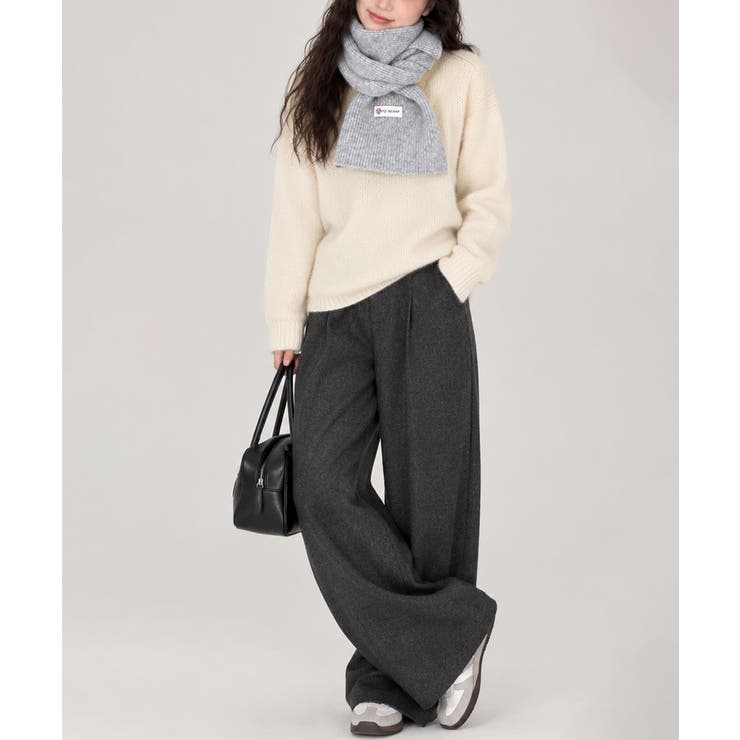 韓国風マフラーレディース チクチクしないニットストール 無地厚手 | SUNSHINE CLOSET | 詳細画像3 