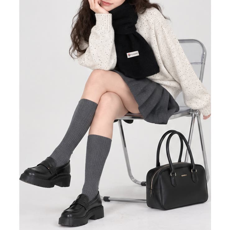 韓国風マフラーレディース チクチクしないニットストール 無地厚手 | SUNSHINE CLOSET | 詳細画像9 