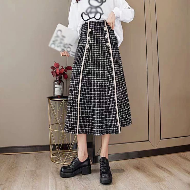 ブラック | フレアスカートニットスカートハイウエスト | SUNSHINE CLOSET