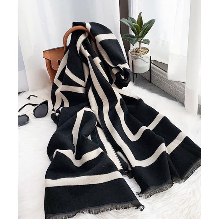 リバーシブル大判マフラー幾何学柄ストール | SUNSHINE CLOSET | 詳細画像12 