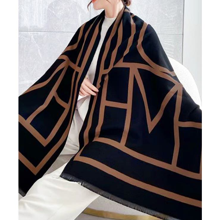 リバーシブル大判マフラー幾何学柄ストール | SUNSHINE CLOSET | 詳細画像5 