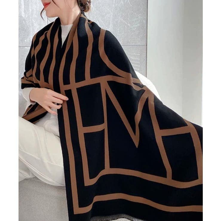 リバーシブル大判マフラー幾何学柄ストール | SUNSHINE CLOSET | 詳細画像7 