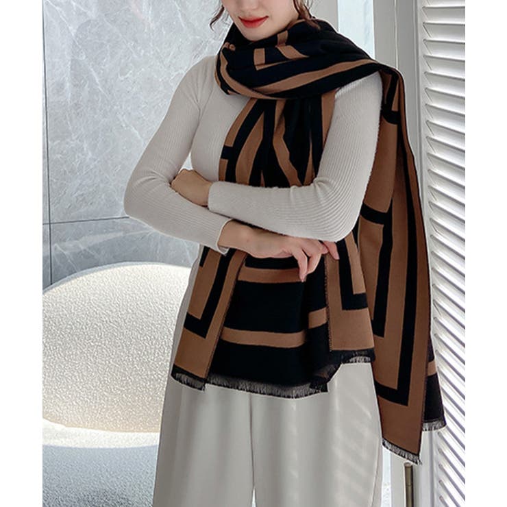 リバーシブル大判マフラー幾何学柄ストール | SUNSHINE CLOSET | 詳細画像8 