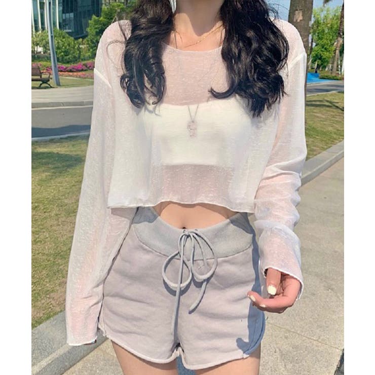 シアートップス 透け感 韓国風カジュアル | SUNSHINE CLOSET | 詳細画像4 