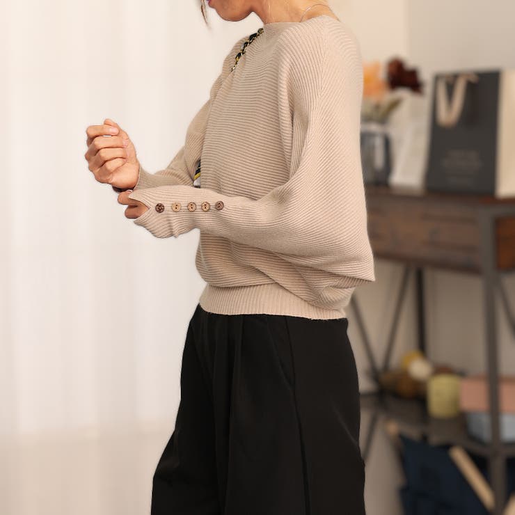 ボートネックドルマンニットトップス 上品 | SUNSHINE CLOSET | 詳細画像12 