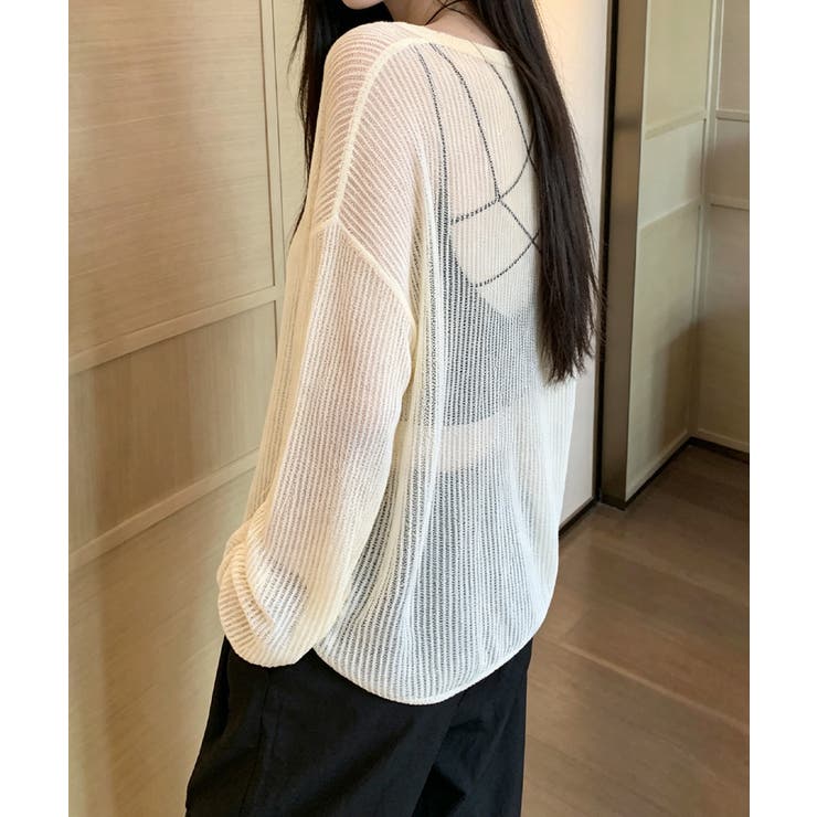 Vネックメッシュニットトップス 重ね着 レディース | SUNSHINE CLOSET | 詳細画像11 