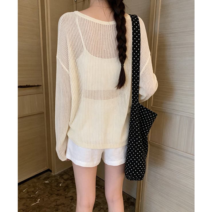 Vネックメッシュニットトップス 重ね着 レディース | SUNSHINE CLOSET | 詳細画像12 