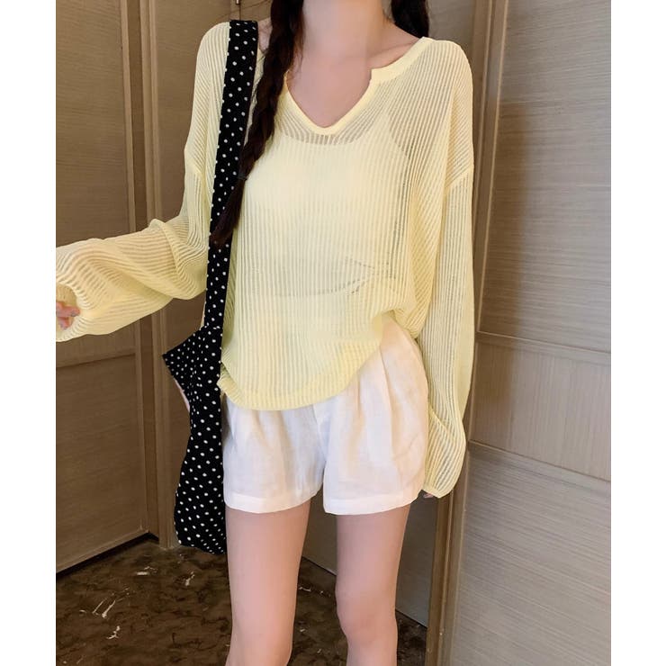 Vネックメッシュニットトップス 重ね着 レディース | SUNSHINE CLOSET | 詳細画像13 