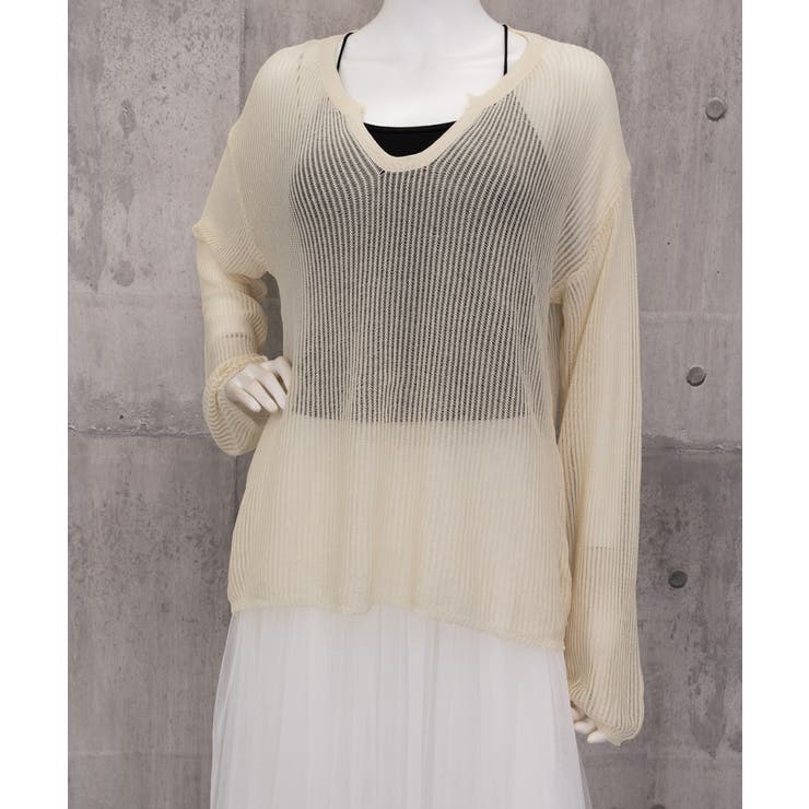 Vネックメッシュニットトップス 重ね着 レディース | SUNSHINE CLOSET | 詳細画像18 