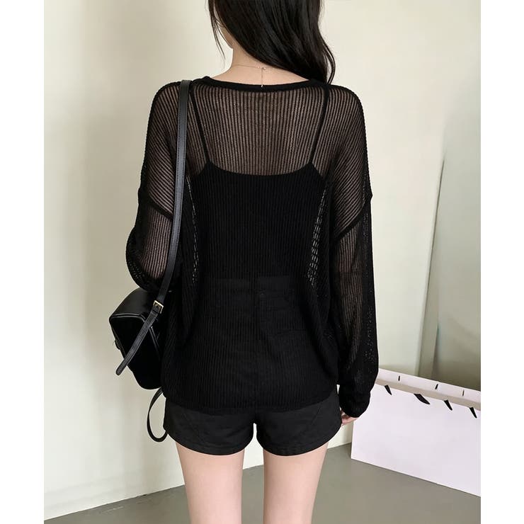 Vネックメッシュニットトップス 重ね着 レディース | SUNSHINE CLOSET | 詳細画像8 