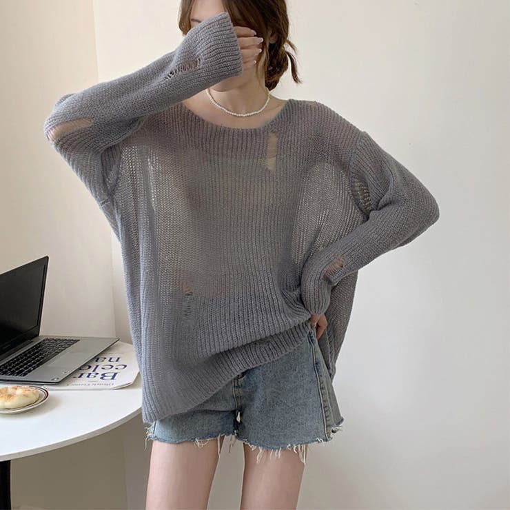ニットトップス ダメージ入り ゆったり | SUNSHINE CLOSET | 詳細画像1 
