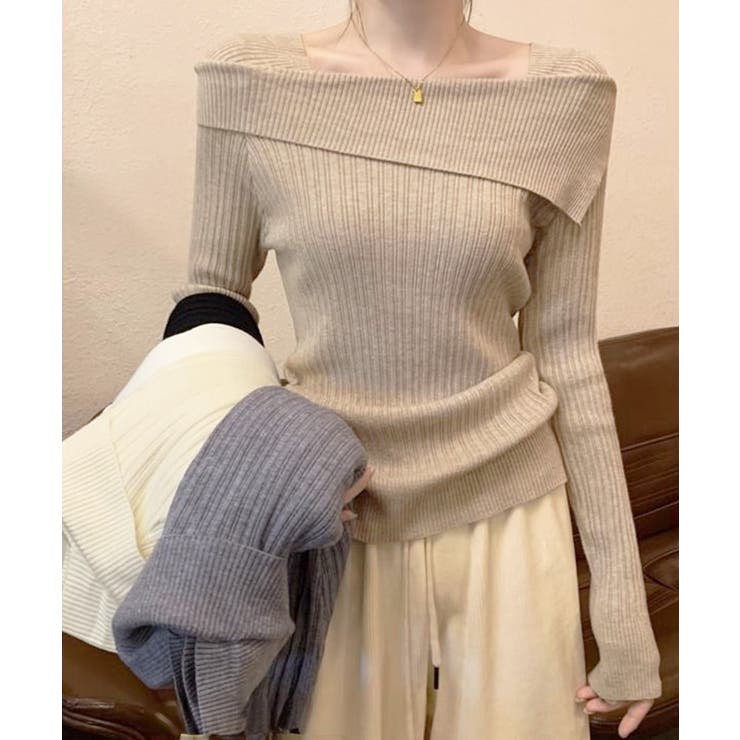 リブニットトップス オフショルダー 長袖 | SUNSHINE CLOSET | 詳細画像10 
