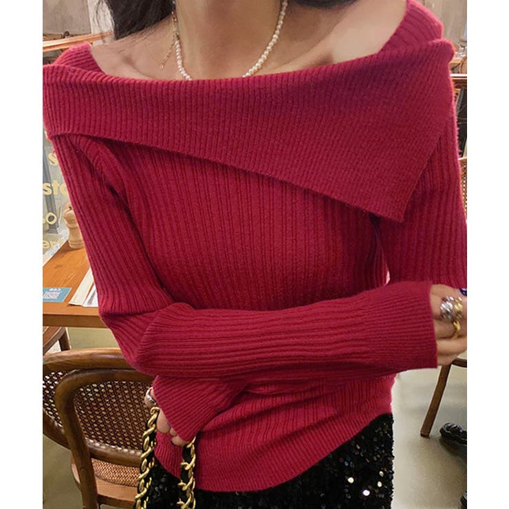 リブニットトップス オフショルダー 長袖 | SUNSHINE CLOSET | 詳細画像11 