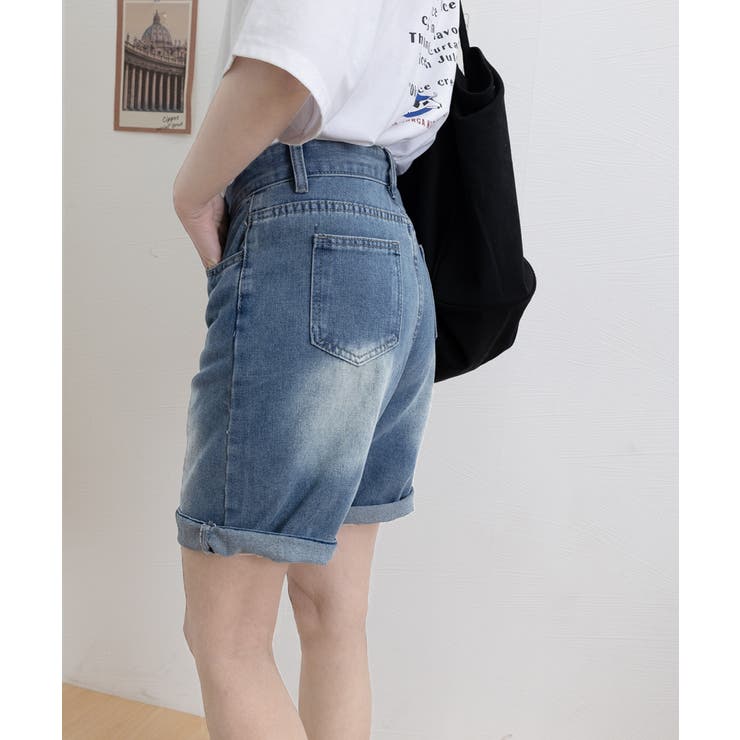 デニムショートパンツ ハイウエスト美脚夏 | SUNSHINE CLOSET | 詳細画像9 
