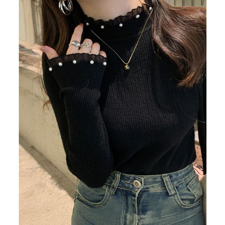 メロウフリルニットトップス レディース 大人上品 | SUNSHINE CLOSET | 詳細画像4 