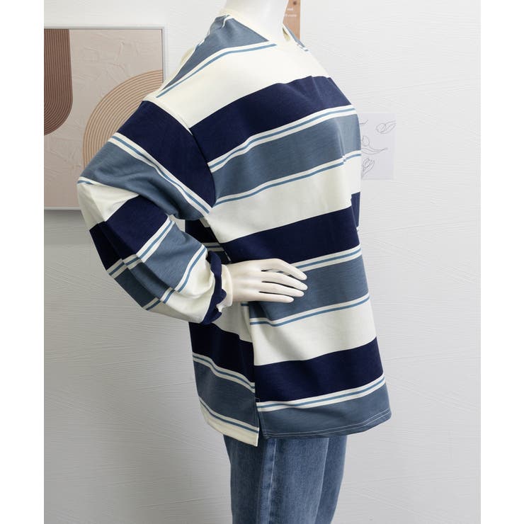 ボーダー柄 スウェット 配色 トレーナー | SUNSHINE CLOSET | 詳細画像10 