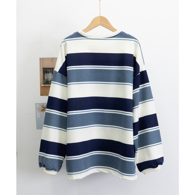 ボーダー柄 スウェット 配色 トレーナー | SUNSHINE CLOSET | 詳細画像13 