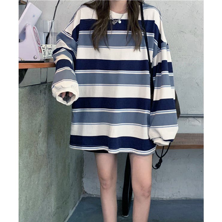 ボーダー柄 スウェット 配色 トレーナー | SUNSHINE CLOSET | 詳細画像2 