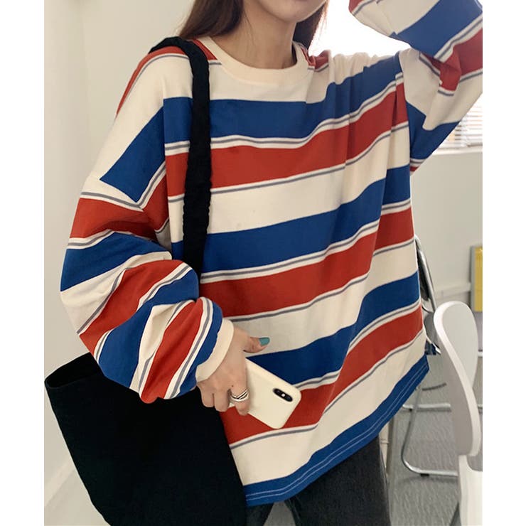 ボーダー柄 スウェット 配色 トレーナー | SUNSHINE CLOSET | 詳細画像5 