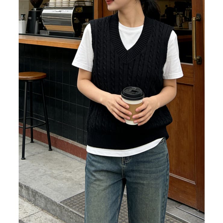 体型カバー レイヤードベスト レディース | SUNSHINE CLOSET | 詳細画像1 