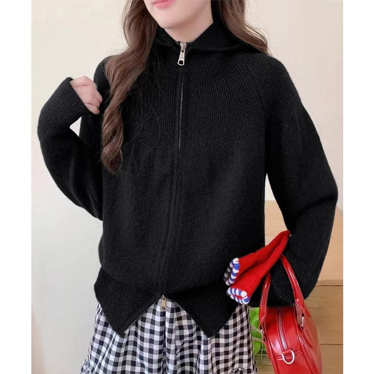 フード付きニットパーカー 体型カバー レディースフーディ | SUNSHINE CLOSET | 詳細画像5 