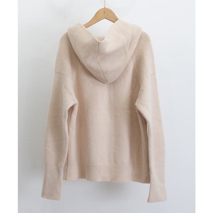 ニットジップパーカー フード付きニットカーデ 長袖ニットトップス | SUNSHINE CLOSET | 詳細画像14 