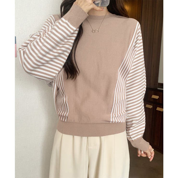 ストライプ配色ドルマンニット体型カバー春 | SUNSHINE CLOSET | 詳細画像4 