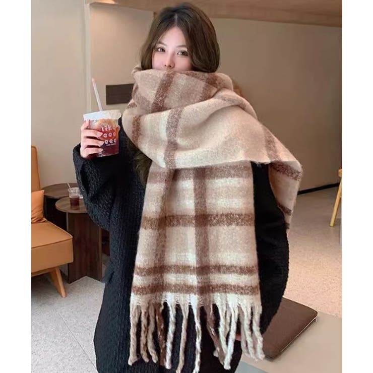 フリンジマフラー大判ストールリバーシブル | SUNSHINE CLOSET | 詳細画像1 