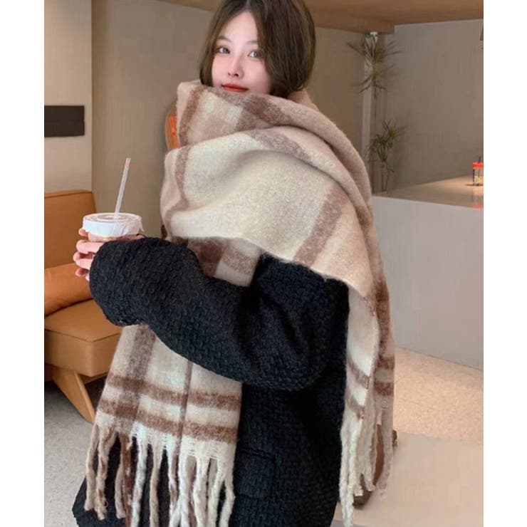 フリンジマフラー大判ストールリバーシブル | SUNSHINE CLOSET | 詳細画像2 