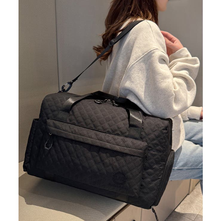 お決まり！新品今期レスポ　バック　旅行　ボストン　キルティング　黒 ボストンバッグ キルティング 肩掛け 旅行 LLサイズ ブラック