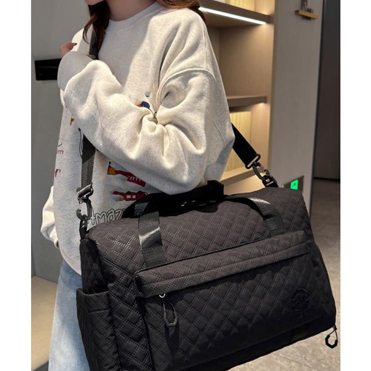お決まり！新品今期レスポ　バック　旅行　ボストン　キルティング　黒 ボストンバッグ キルティング 肩掛け 旅行 LLサイズ ブラック