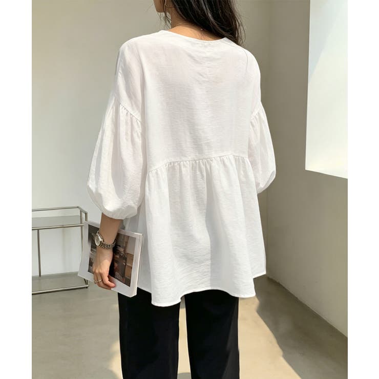 ボリュームスリーブトップス 体型カバー ギャザーブラウス | SUNSHINE CLOSET | 詳細画像10 