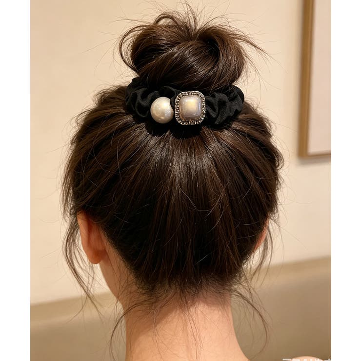 ヘアアクセサリー フェイクパール髪ゴム ハーフアップアレンジ | SUNSHINE CLOSET | 詳細画像3 