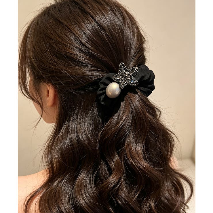 ヘアアクセサリー フェイクパール髪ゴム ハーフアップアレンジ | SUNSHINE CLOSET | 詳細画像9 