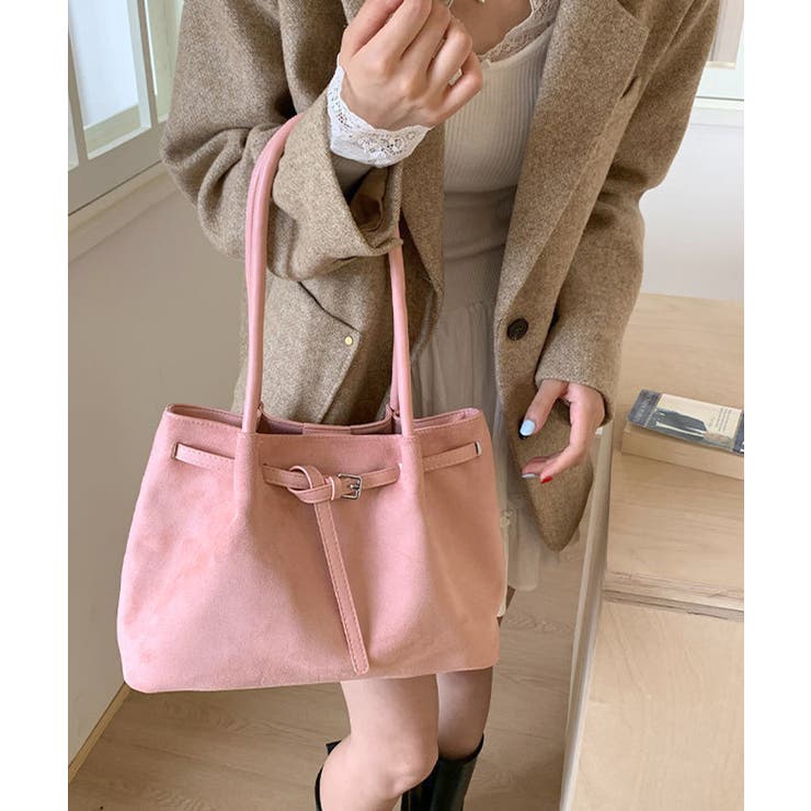 スエード調トートバッグ ベルトデザイン鞄 | SUNSHINE CLOSET | 詳細画像12 