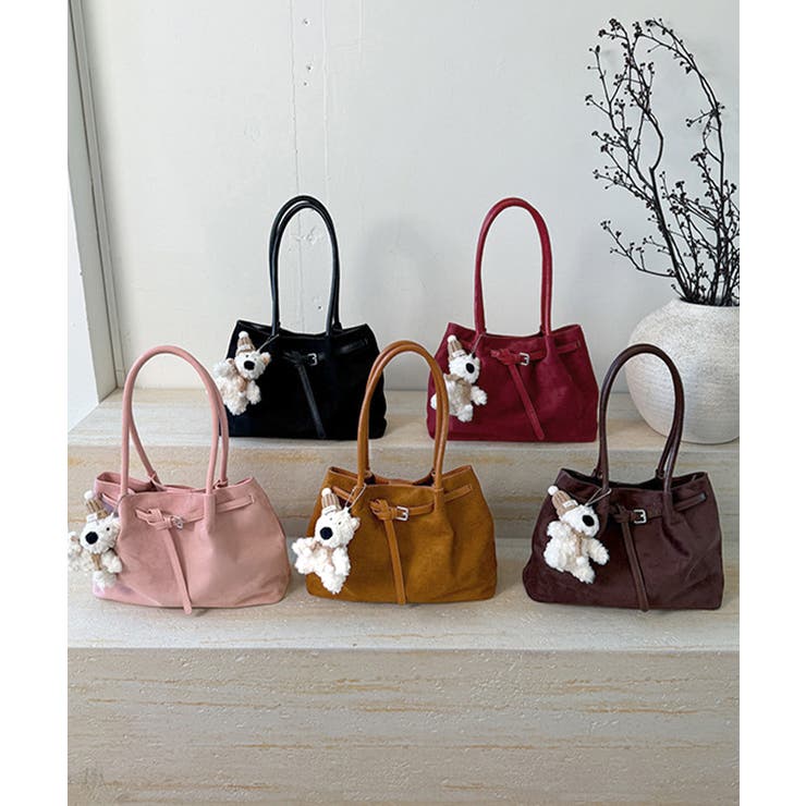 スエード調トートバッグ ベルトデザイン鞄 | SUNSHINE CLOSET | 詳細画像14 