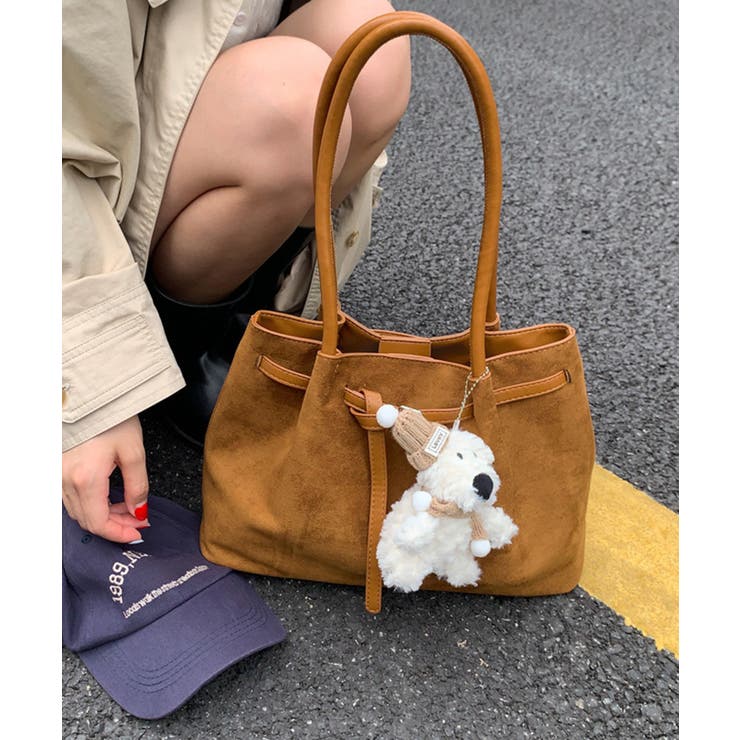 スエード調トートバッグ ベルトデザイン鞄 | SUNSHINE CLOSET | 詳細画像2 