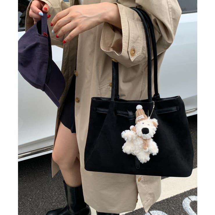 スエード調トートバッグ ベルトデザイン鞄 | SUNSHINE CLOSET | 詳細画像4 